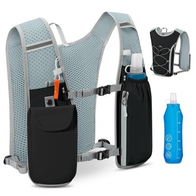 RAINSMORE Running Hydration Vest with 500ml Soft Flask, Waterproof Phone Pock...