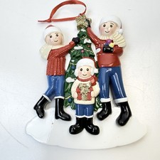 Personalized Family of 3 Christmas Ornament.