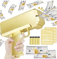 Super Money Toy Gun Battery Powered With Paper Money New Gold Party Prop