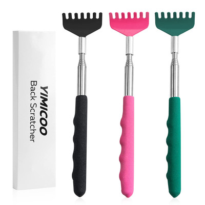 3 Pack Extendable Back Scratcher, Stainless Steel Portable Telescoping Back S...