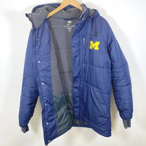 Nike Michigan Wolverines Storm-FIT Jacket Mens XL Blue Heavy Winter Parka Coat image 4