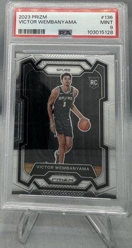 2023-24 Panini Prizm Victor Wembanyama RC #136 PSA 9 Wemby Rookie Spurs ROY