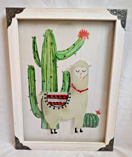 Cracker Barrel Lama Alpaga Désert Cactus Boîte Ombre Photo