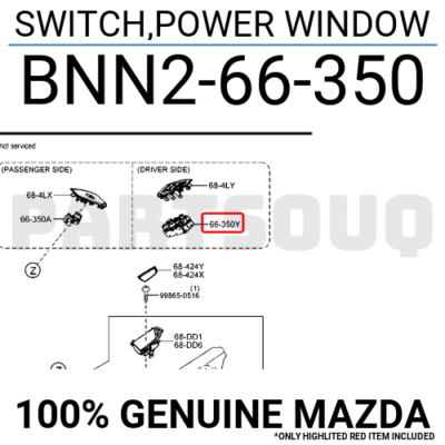BNN266350 Genuine Mazda SWITCH,POWER WINDOW BNN2-66-350 | eBay