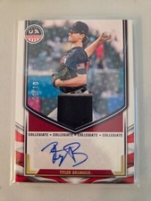 Tyler Bremner Patch Auto Gold 8/10 2025 Panini Stars and Stripes Baseball