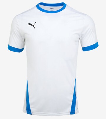 Puma Men Team Goal 23 T-Shirts Training White Blue Soccer Tee Jersey 70417112