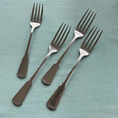 4 forks MINUTE MAN by Oneida SSS Stainless Flatware salad fork dinner forks