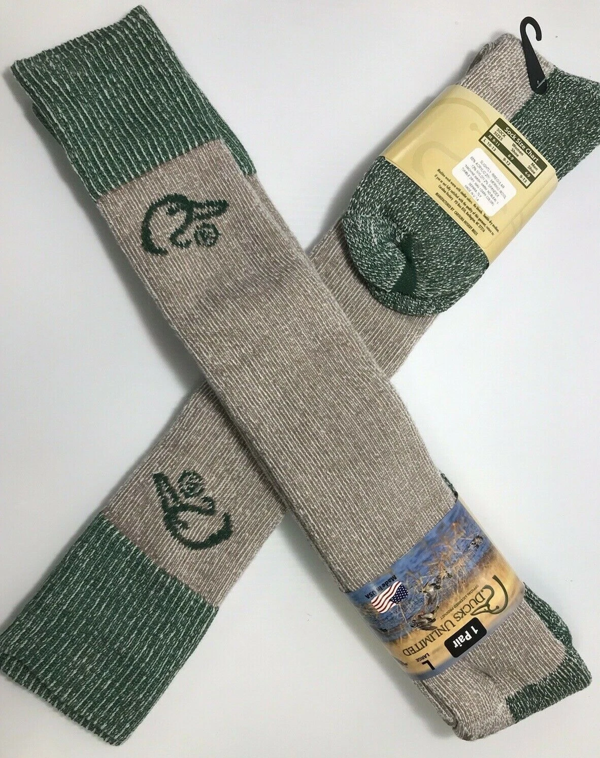 New, Ducks Unlimited Mens Merino Wool Blend Wader Socks, 2 pairs, FREE SHIPPING!