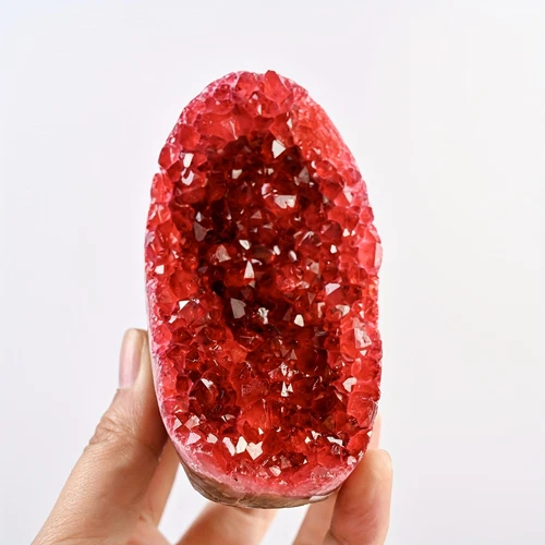 1PC Wine Red Geode Cluster with Display Stand Premium Crystal Home Office Decor - Picture 11 of 23