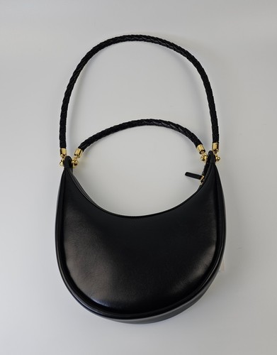 Bottega Veneta Hula Hoop $2950 Black Smooth Leather Shoulder Bag New/Authentic