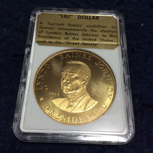 Lyndon Baines Johnson ● so-called "LBJ" Dollar  ●  Medallion ● 1964 - Picture 4 of 7
