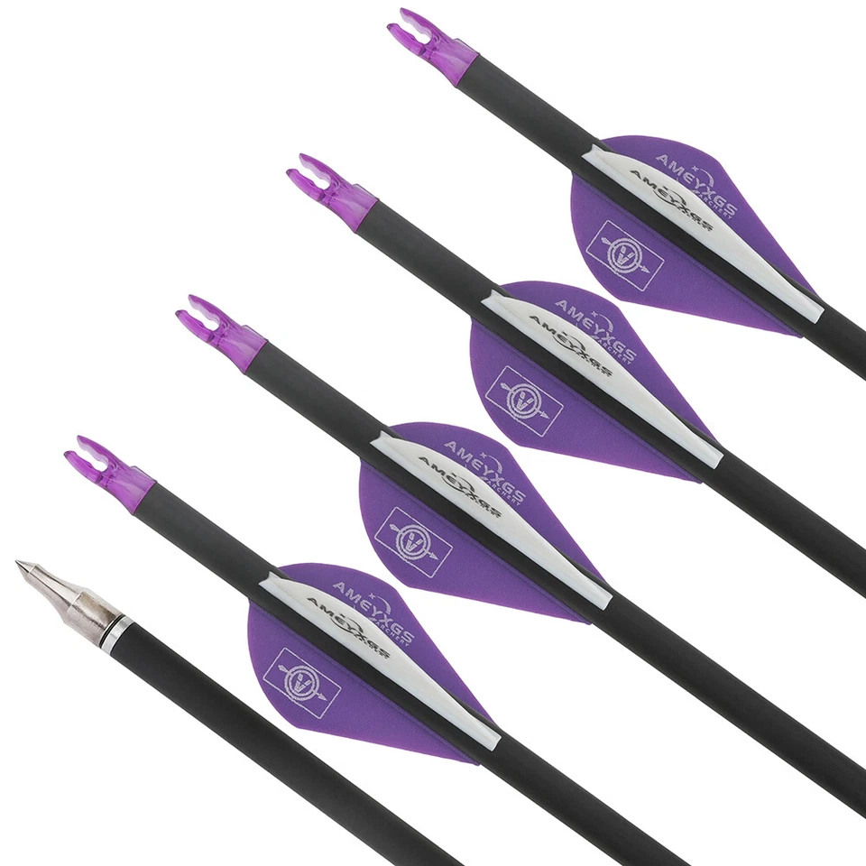 30" Pure Carbon Arrows SP300-600 Shaft Vanes Compound Recurve Bow Target Hunting - Image 4 of 4