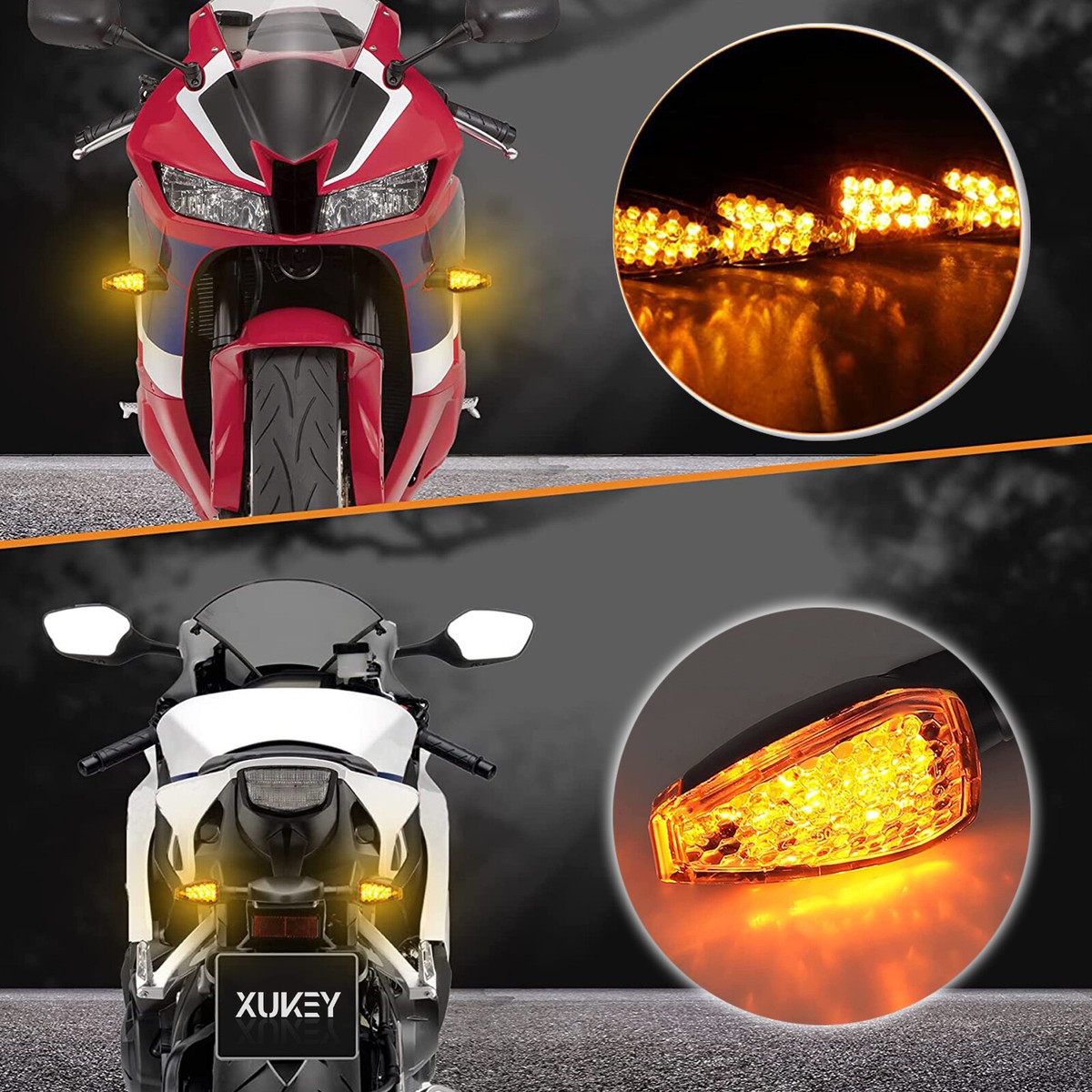Blinker Motorrad E Geprüft 4X LED Motorrad Blinker Miniblinker Universal Roller ATV Quad E-Prüfzeichen M10 Motorrad Blinker Mit E Nummer