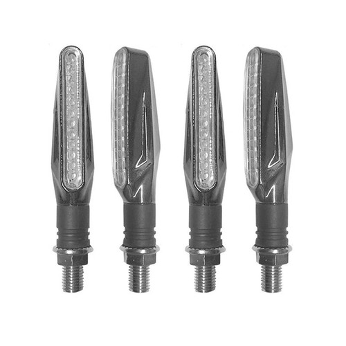 4X Motorcycle 12LED Turn Signal Indicators Motorbike Flowing Water Light Amber - Picture 4 of 14