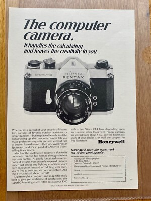 Honeywell Pentax Spotmatic Kamera Original 1969 Vintage Advert Werbung Reklame