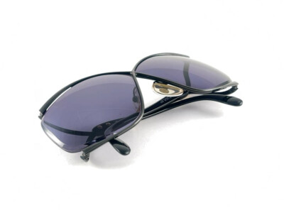 NEW VINTAGE CHRISTIAN DIOR BUTTERFLY 2056 METALLIC BLACK 1980