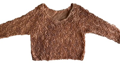 American Apparel Soft Pink 3D Rose Textured Top - One Size