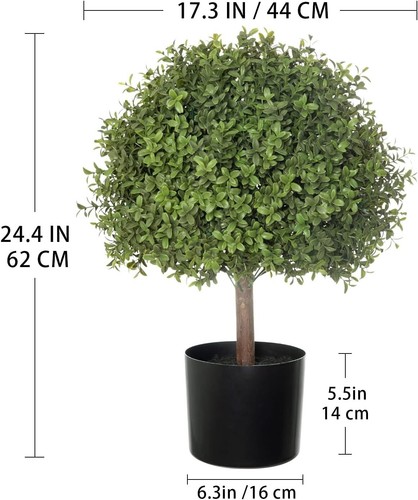 Stylish 2-Pack 24.5in Artificial Topiary Balls for Elegant Home & Garden Decor - Picture 8 of 10
