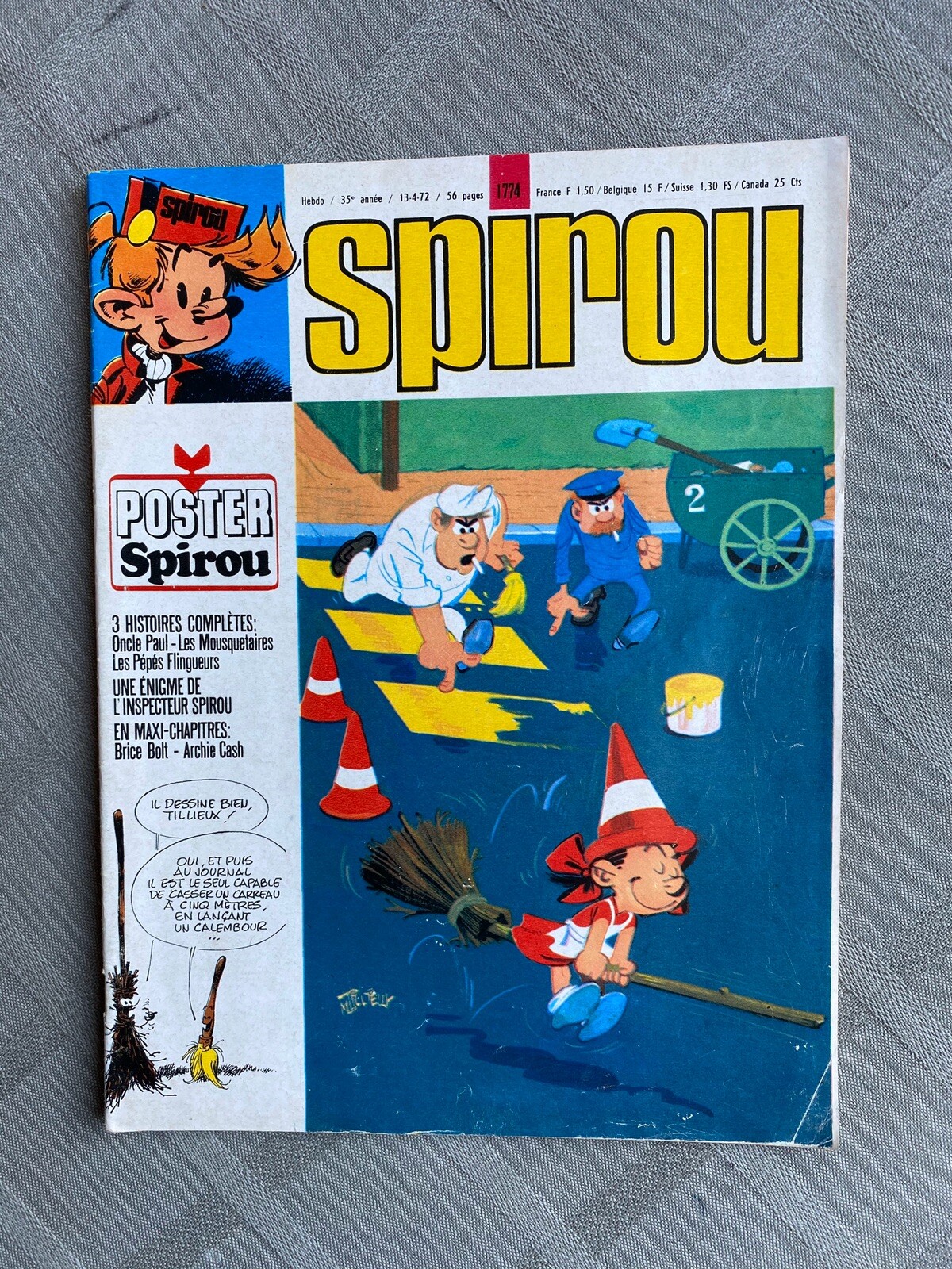 Spirou Weekly No. 1774 Good Condition Complete With Poster