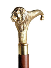 Solid Brass Lion Head Handle Wooden Walking Cane Stick Victorian Style Men Gift
