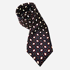 Christian Dior Neck Tie Red Blue Green Geometric Silk Made in USA