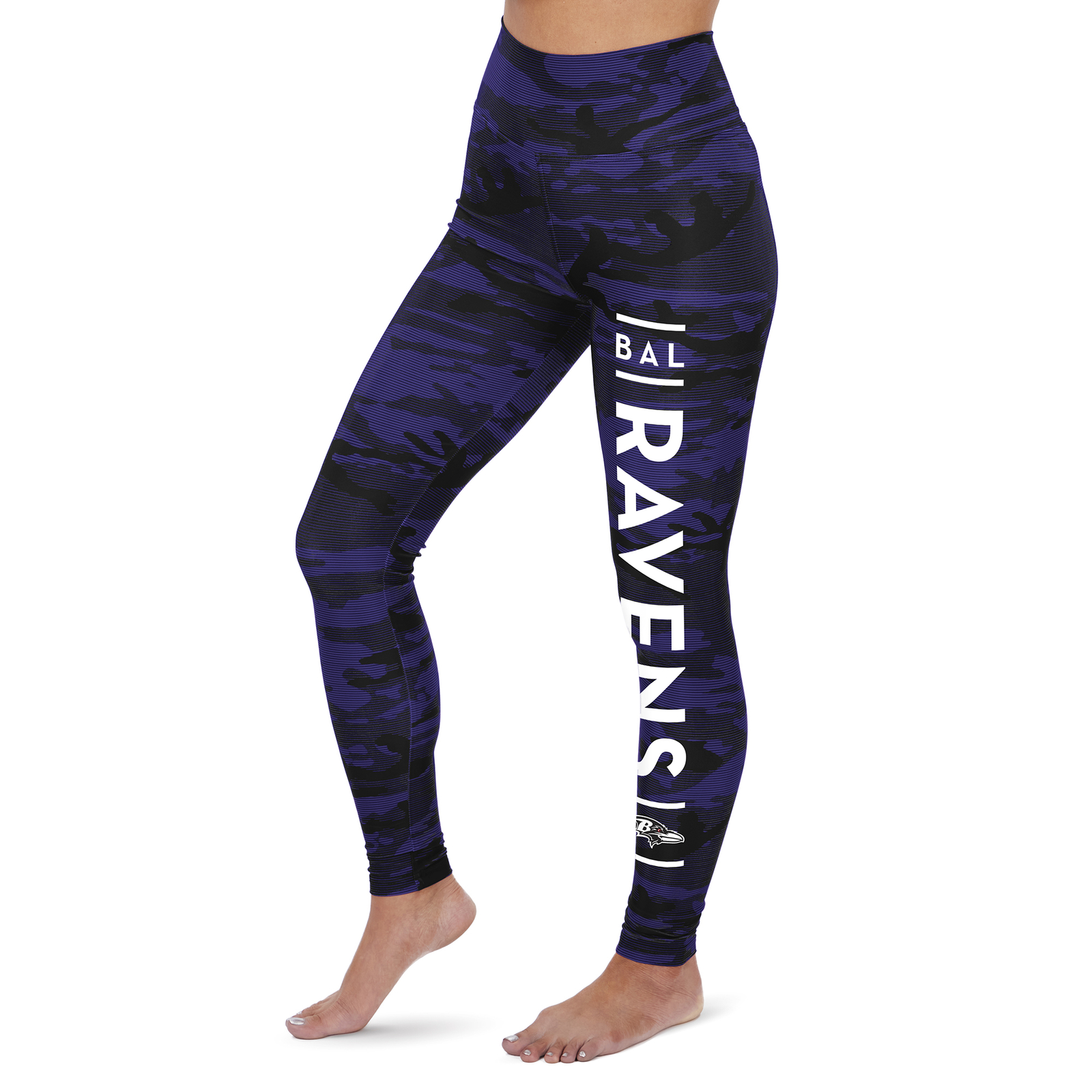 Женские леггинсы Zubaz NFL Baltimore Ravens Marled Camo Lines с камуфляжными линиями