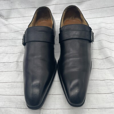 J.M. Weston Black Single Monk Strap Leather Mens Dress Shoes  display picture 2