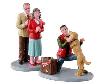 Lemax Welcome Home Resin Figurine for Christmas Village Family and Sons NEW MINT
