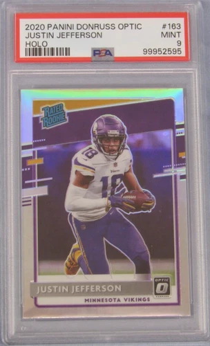 2020 Panini Donruss Optic #163 Justin Jefferson HOLO RC Rookie Card PSA 9 EZ91