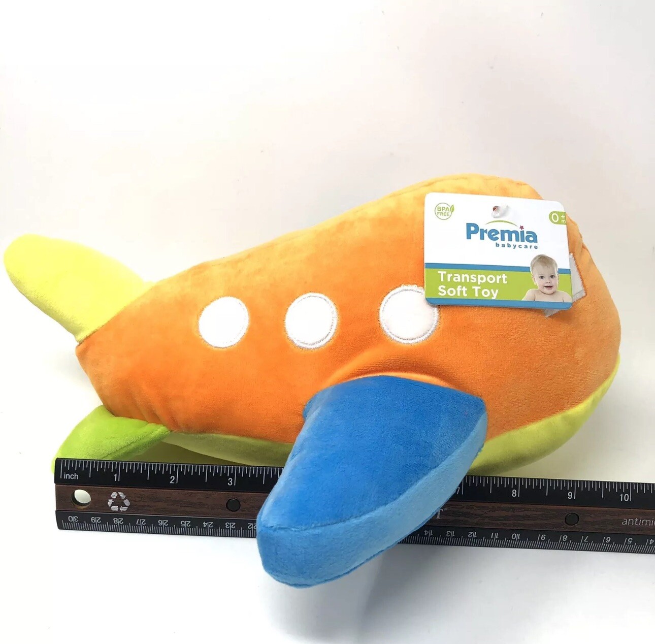 Premia Baby Care Transport Soft Plush Toy Airplane 10”