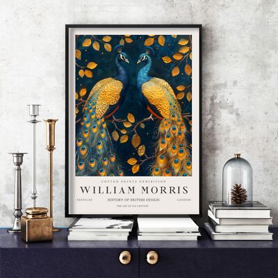 William Morris Druck, William Morris Ausstellung Poster Pfau, Vögel (364c)