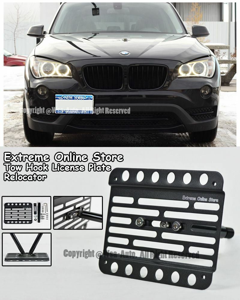 BMW X1 E84 Front Bumper License Plate Tow Hook Relocator Bracket 13-15