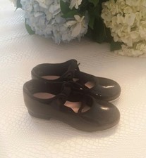 Capezio 9.5 w Black girls dance tap shoes