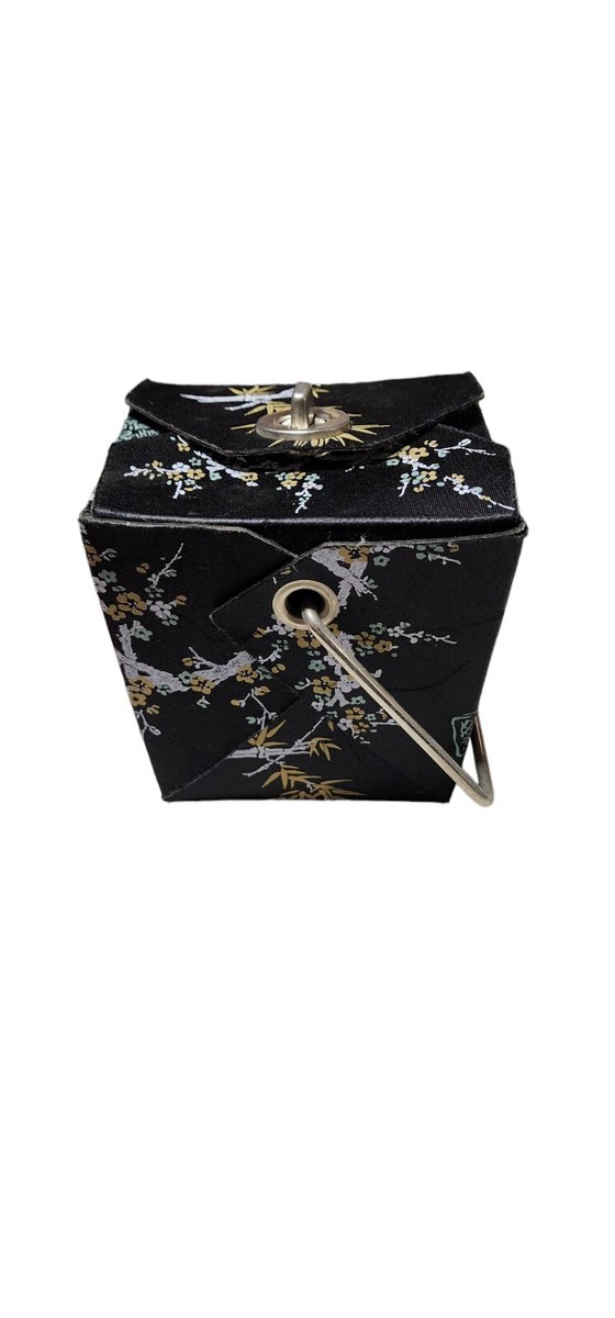 Vintage, Black Oriental “Take-Out” Box Purse, Twist Closure
