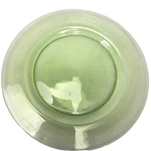 Anchor Hocking Depression Glass Green Uranium 8.25" Salad Plate Dish Vtg