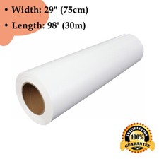 29" x 98ft PU Heat Transfer Vinyl Roll White Printable Dark Fabric Press