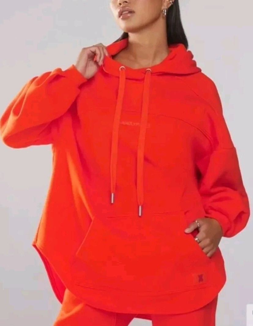 Unisex Savage X Fenty Pullover Sweatshirt Xsenntial Logo Seamed Hoodie  Orange