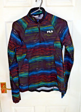Fila Sport Womens Rainbow Performance Running 1/4 Zip High Neck Jacket Top UK S