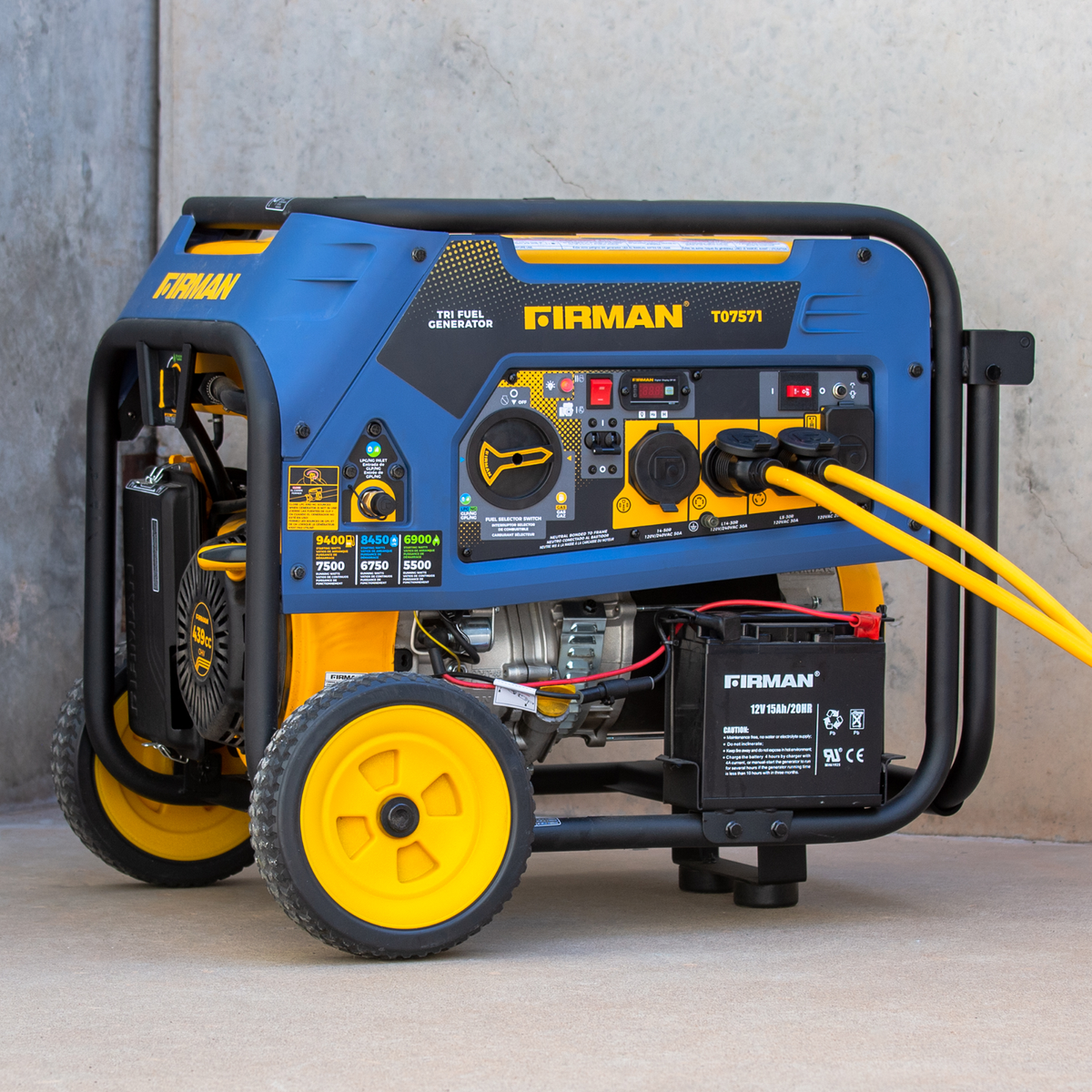 Firman 7500W Running / 9400W Peak Tri Fuel (GAS, LPG AND NG