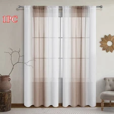 2 Panels Mira Grommet Faux Silk Window Curtains Drape Semi Sheer 55" Width US ↔