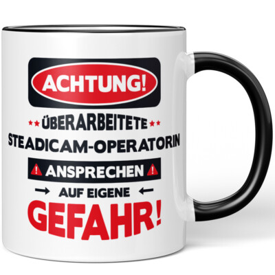 Achtung! Überarbeitete Steadicam-Operatorin Ansprechen eigene Gefahr 10006776191