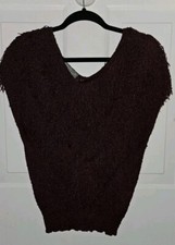 Vintage French Rags Fringe Sweater Burgundy