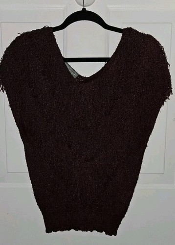 Vintage  French Rags  Fringe  Sweater  Burgundy