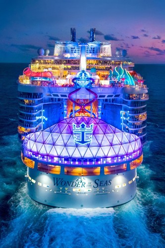 Royal Caribbean Wonder of the Seas (Rear Night) POSTER 24 X 36 Inches Nice! - 第 1/2 張圖片