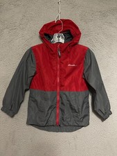 Eddie Bauer Boys Jacket Windbreaker Red Size XS 5/6 Full Zip hooded