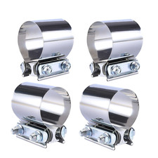 4pcs 5 Exhaust Band Clamp Butt Joint Stainless Steel Fits Catback Muffler Pipe