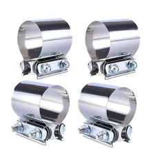 4PCS 5 Inch Stainless Steel Butt Joint Exhaust Band Clamp Car Exhaust Manifolds