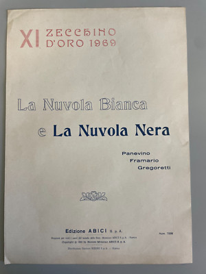 Very Rare Musical Sheet Music The White Cloud and the Black Cloud Gold Mint '69