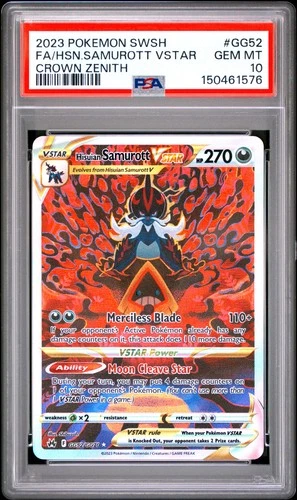 PSA 10 Hisuian Samurott Vstar GG52/GG70 Sword Shield Crown Zenith Pokemon