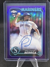 2024 Topps Chrome Prelander Berroa #RA-PB Purple Refractor /250 Auto RC Mariners